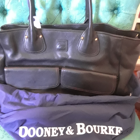 Dooney & Bourke Florentine Pocket Shopper in Black/Black - Picture 12 of 13